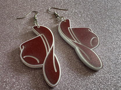 Cowboy Theme Earrings: Laser Cut Acrylic Cowboy Hats, Cowbow Theme, Western Party, Novelty Earrings, Rodeo, Best Gifts for Her/Him/Them