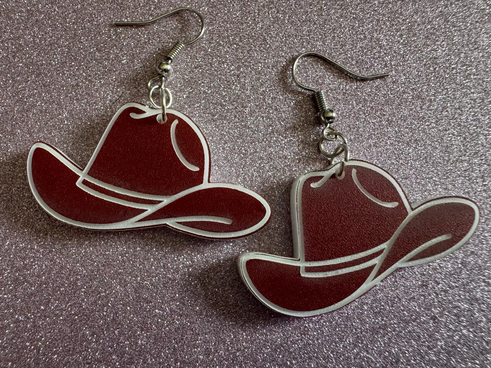 Cowboy Theme Earrings: Laser Cut Acrylic Cowboy Hats, Cowbow Theme, Western Party, Novelty Earrings, Rodeo, Best Gifts for Her/Him/Them
