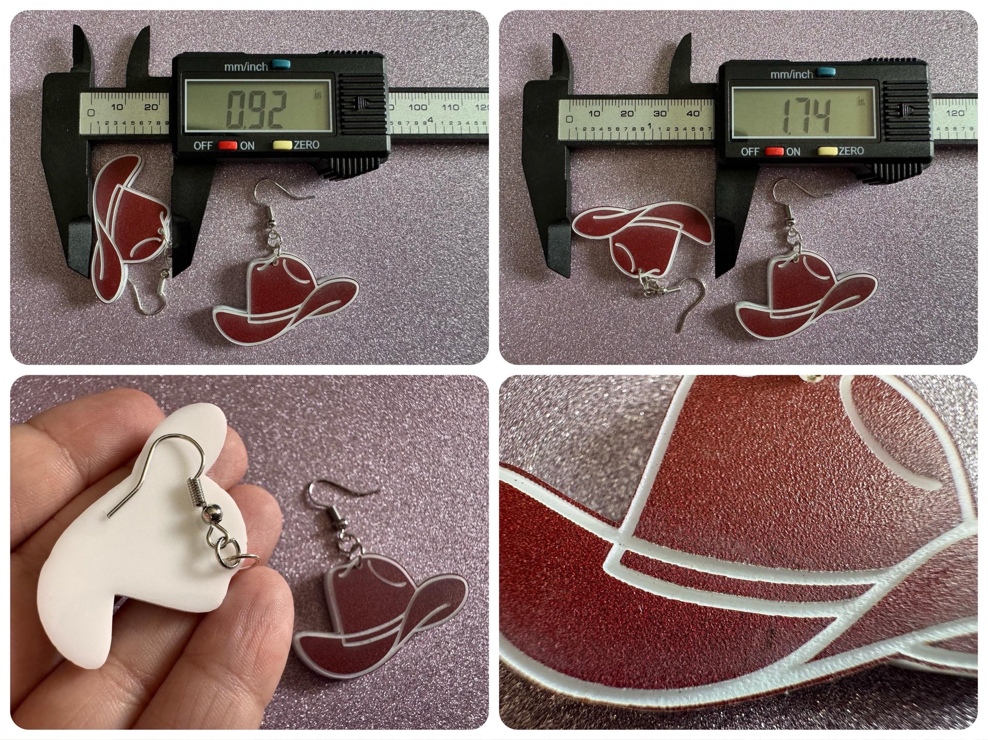 Cowboy Theme Earrings: Laser Cut Acrylic Cowboy Hats, Cowbow Theme, Western Party, Novelty Earrings, Rodeo, Best Gifts for Her/Him/Them