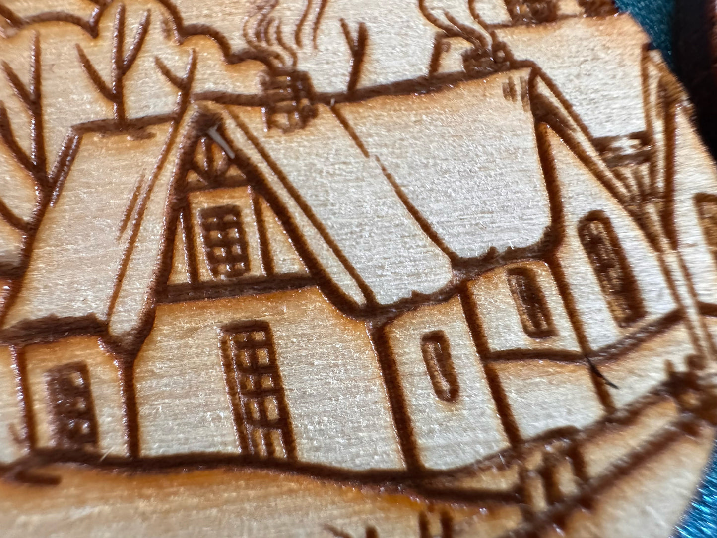Cozy Cottage Earrings: Laser Cut Wood Christmas Earrings, Village, Home, House, Chimney, Xmas, X-mas, Winter, Best Gifts for Her/Him/Them