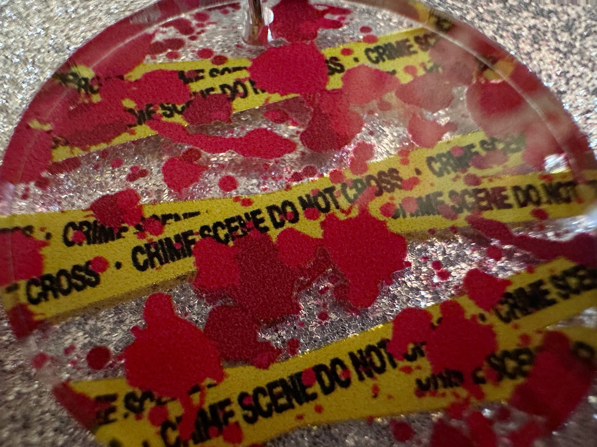 Crime Scene Earrings: Laser Cut Acrylic Halloween Earrings, Murder, Blood, Victim, Police Tape, Detective, Best Gifts for Her/Him/Them