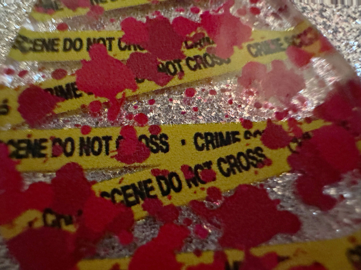Crime Scene Earrings: Laser Cut Acrylic Halloween Earrings, Murder, Blood, Victim, Police Tape, Detective, Best Gifts for Her/Him/Them