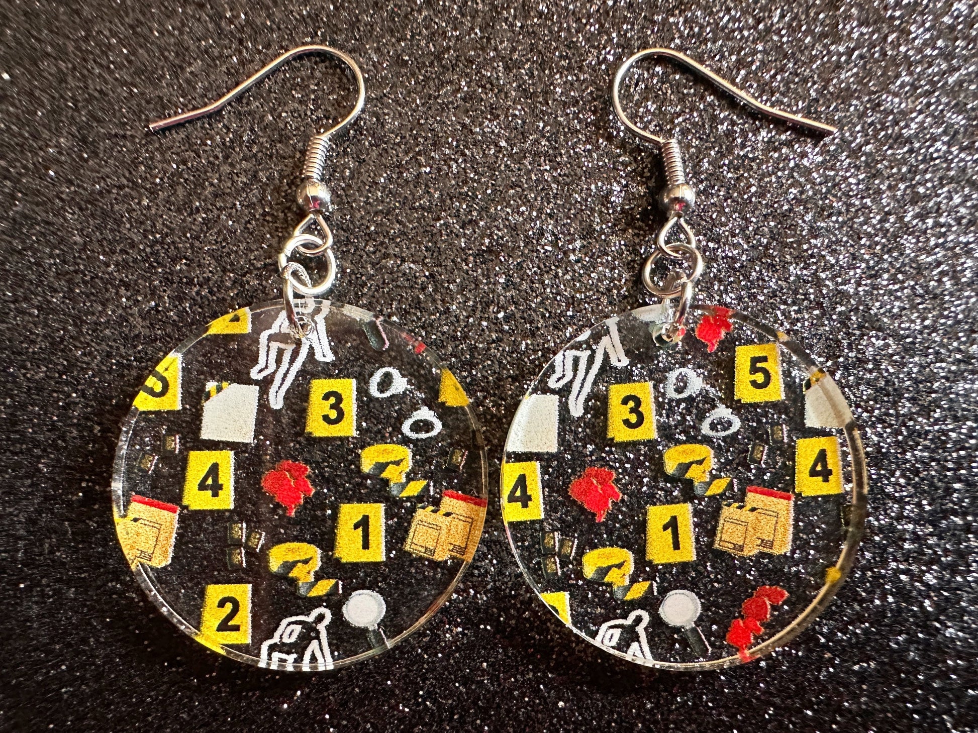 Crime Scene Earrings: Laser Cut Acrylic Halloween Earrings, Scary, Murder Blood, Victim, Corpse, Police, Detective, Gifts for Her/Him/Them