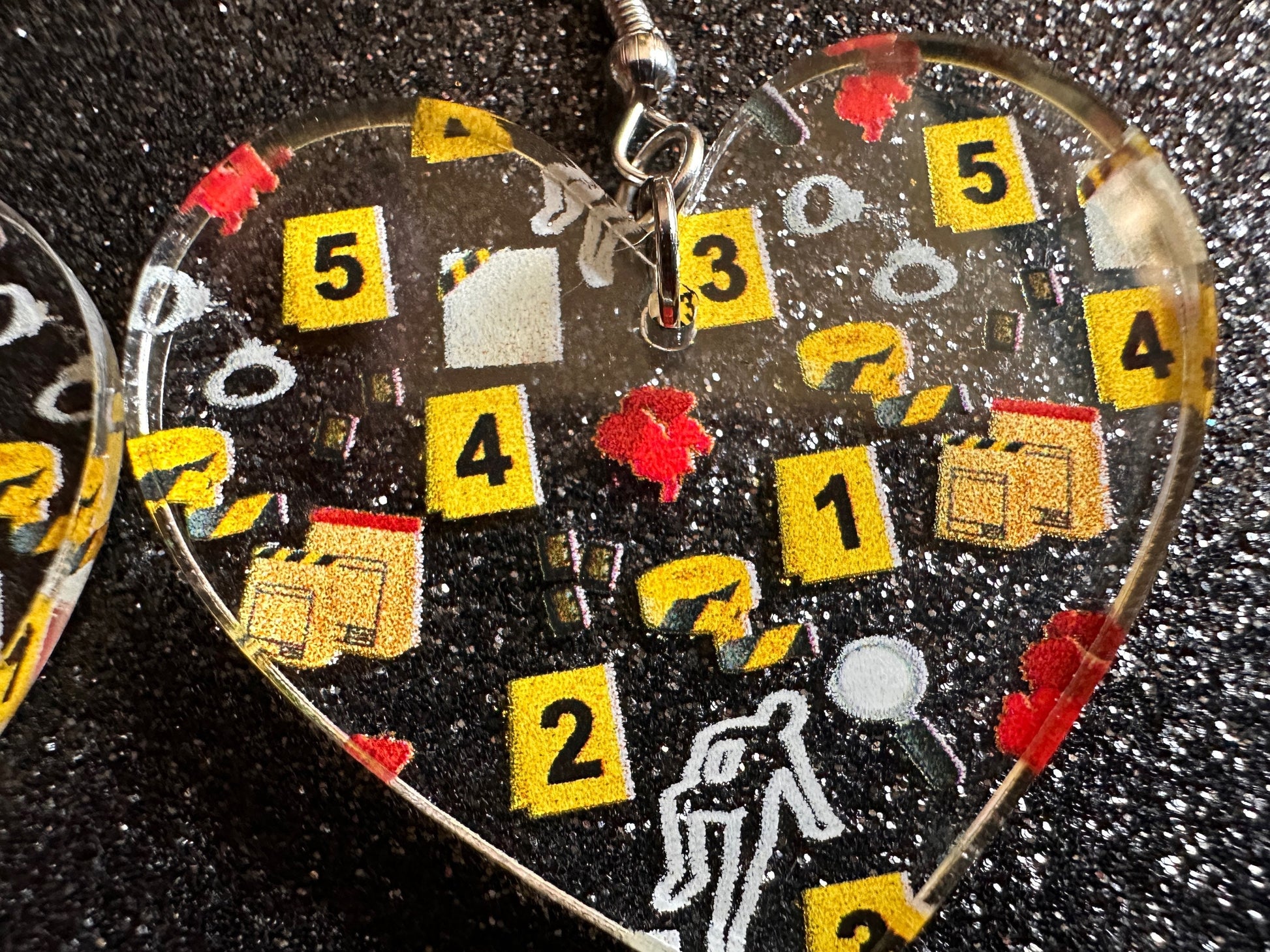 Crime Scene Earrings: Laser Cut Acrylic Halloween Earrings, Scary, Murder Blood, Victim, Corpse, Police, Detective, Gifts for Her/Him/Them