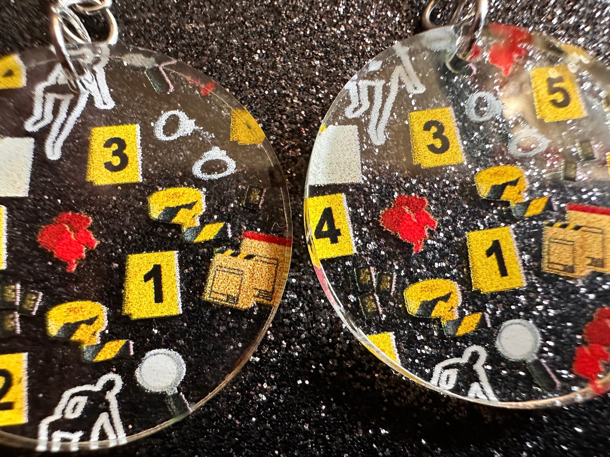Crime Scene Earrings: Laser Cut Acrylic Halloween Earrings, Scary, Murder Blood, Victim, Corpse, Police, Detective, Gifts for Her/Him/Them