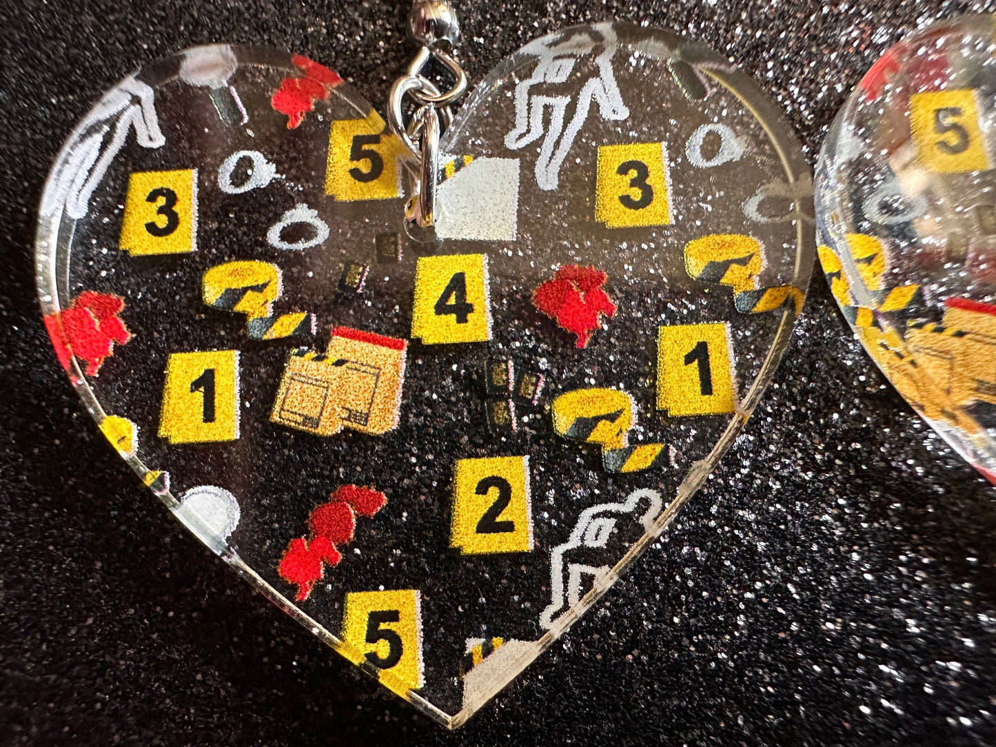 Crime Scene Earrings: Laser Cut Acrylic Halloween Earrings, Scary, Murder Blood, Victim, Corpse, Police, Detective, Gifts for Her/Him/Them