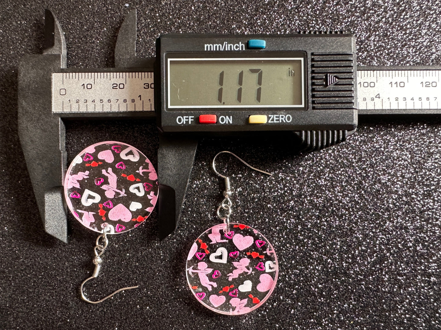 Cupid Earrings: Laser Cut Acrylic Hearts, Love, Valentines Day, Anniversary, Marriage, Partner, Lover, Vday, Best Gifts for Her/Him/Them