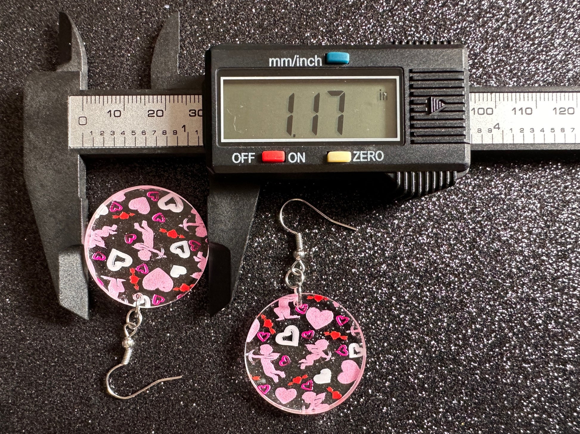 Cupid Earrings: Laser Cut Acrylic Hearts, Love, Valentines Day, Anniversary, Marriage, Partner, Lover, Vday, Best Gifts for Her/Him/Them