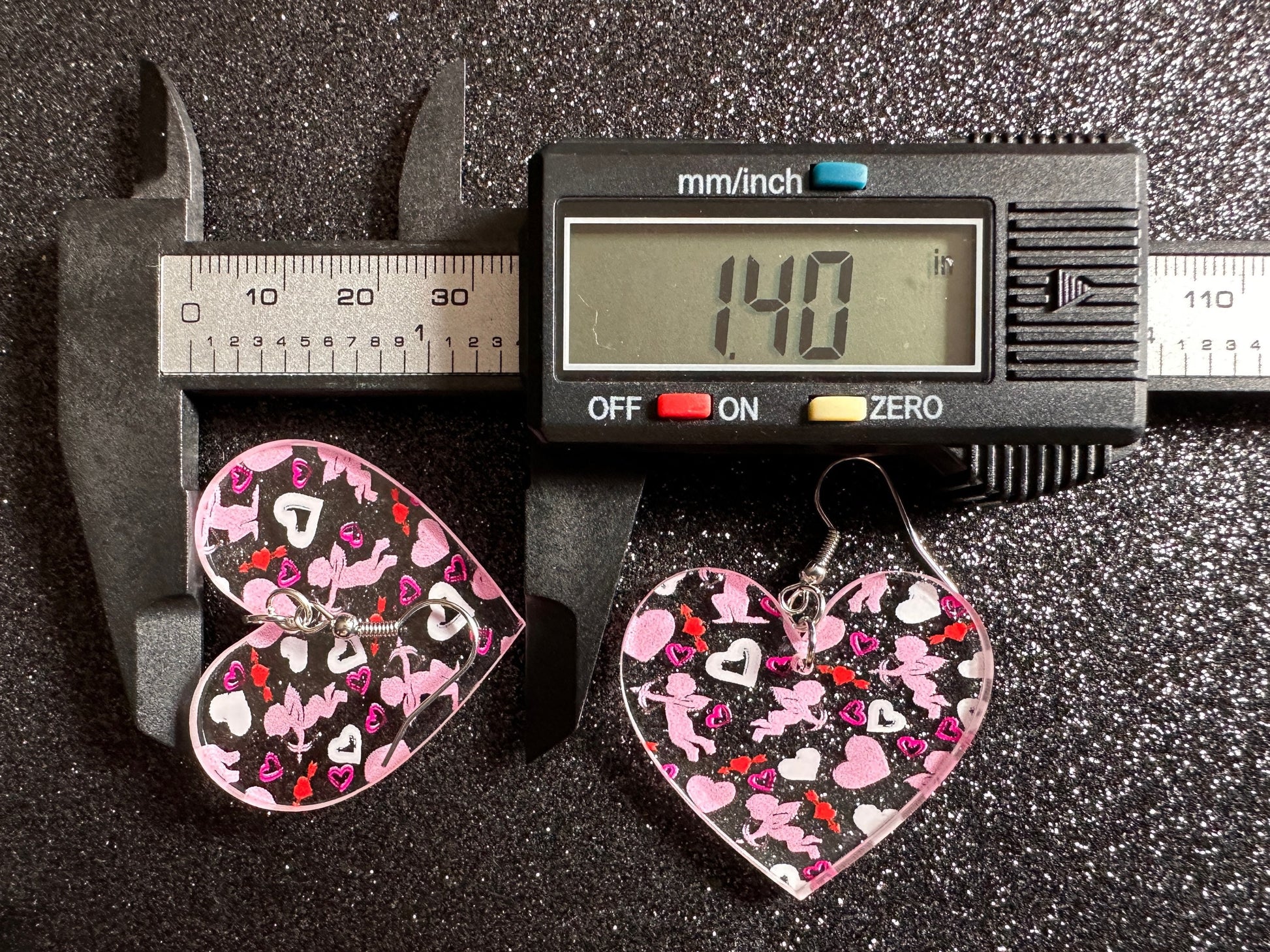 Cupid Earrings: Laser Cut Acrylic Hearts, Love, Valentines Day, Anniversary, Marriage, Partner, Lover, Vday, Best Gifts for Her/Him/Them