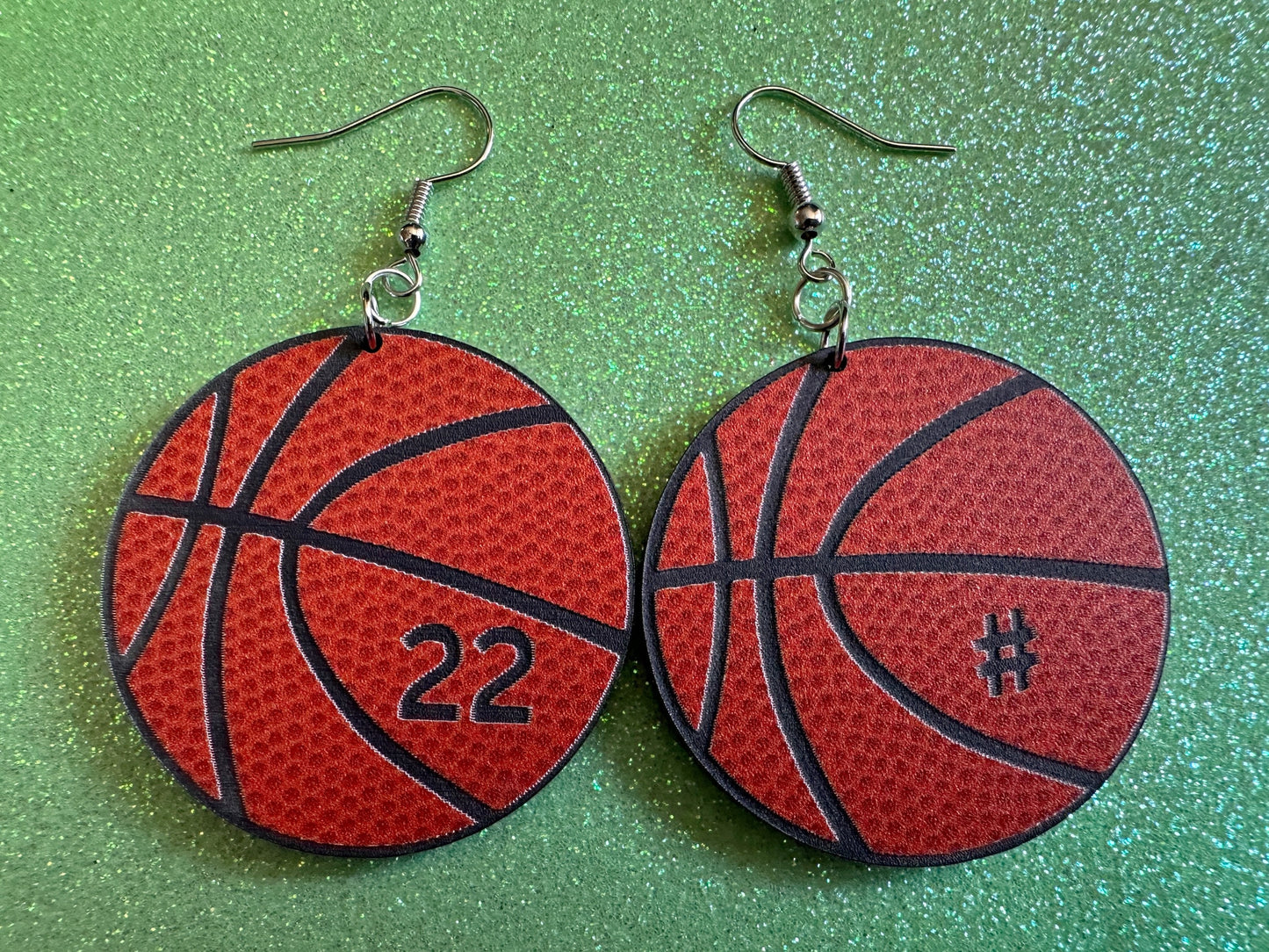 Custom Basketball Earrings: Laser Cut Acrylic Basketball Balls, Sports, NBA, PE Class, Sports Team, Sport Teams, Best Gifts for Her/Him/Them