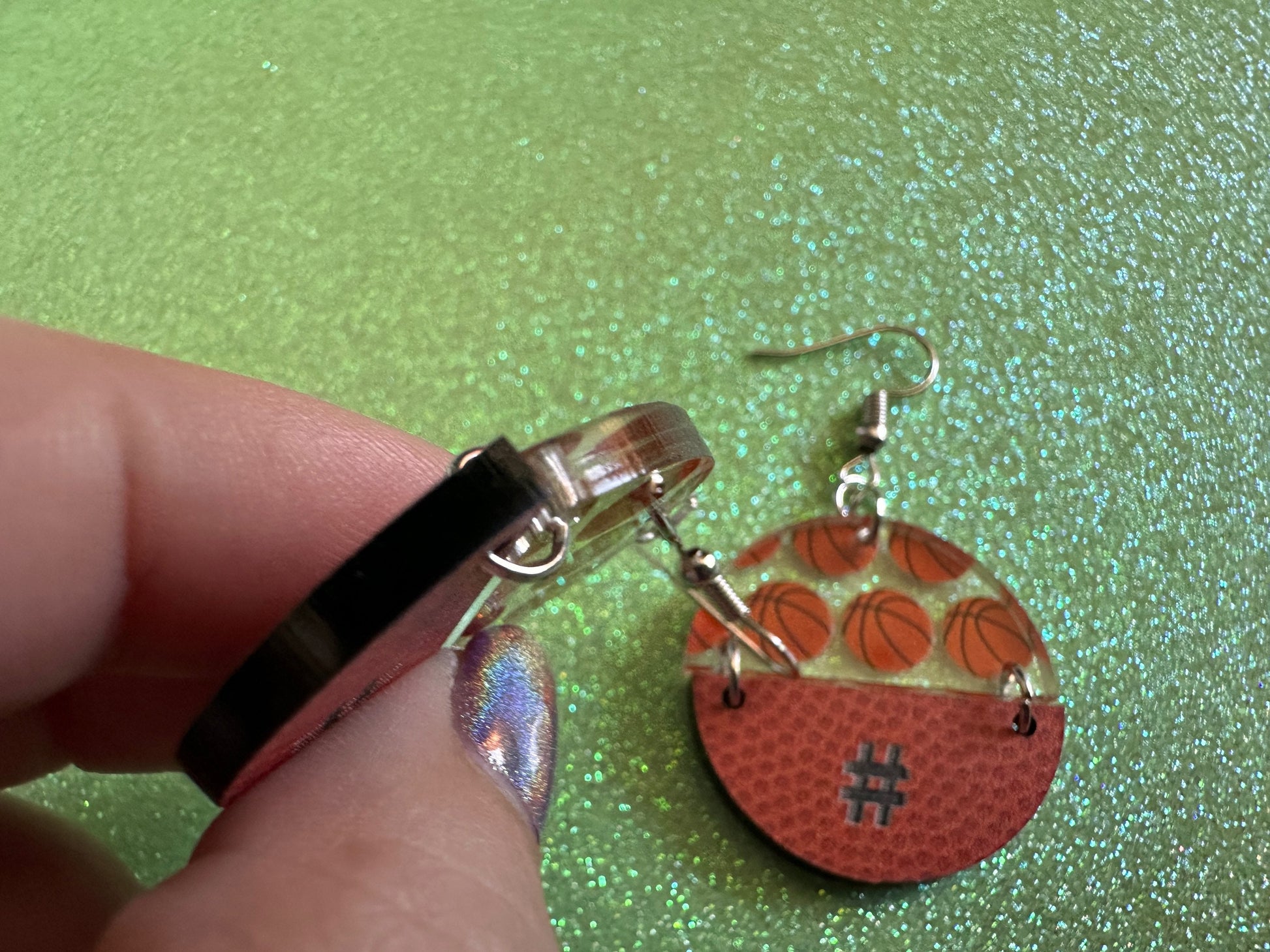Custom Basketball Earrings: Laser Cut Acrylic Basketball Balls, Sports, NBA, PE Class, Sports Team, Sport Teams, Best Gifts for Her/Him/Them