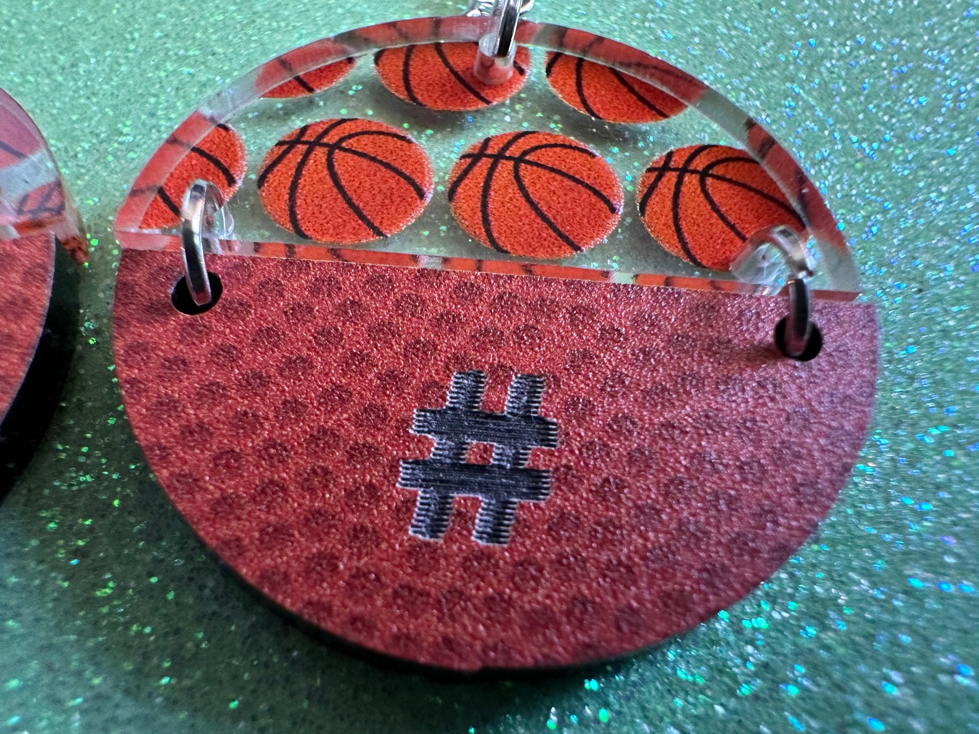 Custom Basketball Earrings: Laser Cut Acrylic Basketball Balls, Sports, NBA, PE Class, Sports Team, Sport Teams, Best Gifts for Her/Him/Them