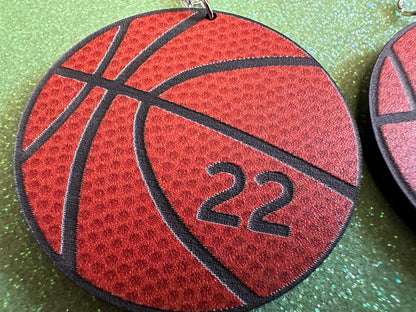 Custom Basketball Earrings: Laser Cut Acrylic Basketball Balls, Sports, NBA, PE Class, Sports Team, Sport Teams, Best Gifts for Her/Him/Them