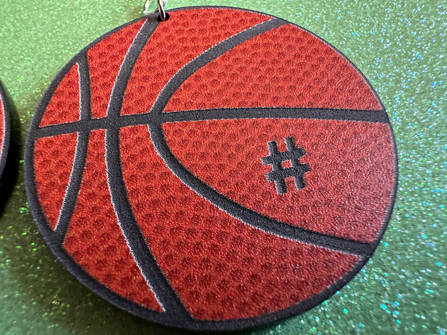 Custom Basketball Earrings: Laser Cut Acrylic Basketball Balls, Sports, NBA, PE Class, Sports Team, Sport Teams, Best Gifts for Her/Him/Them