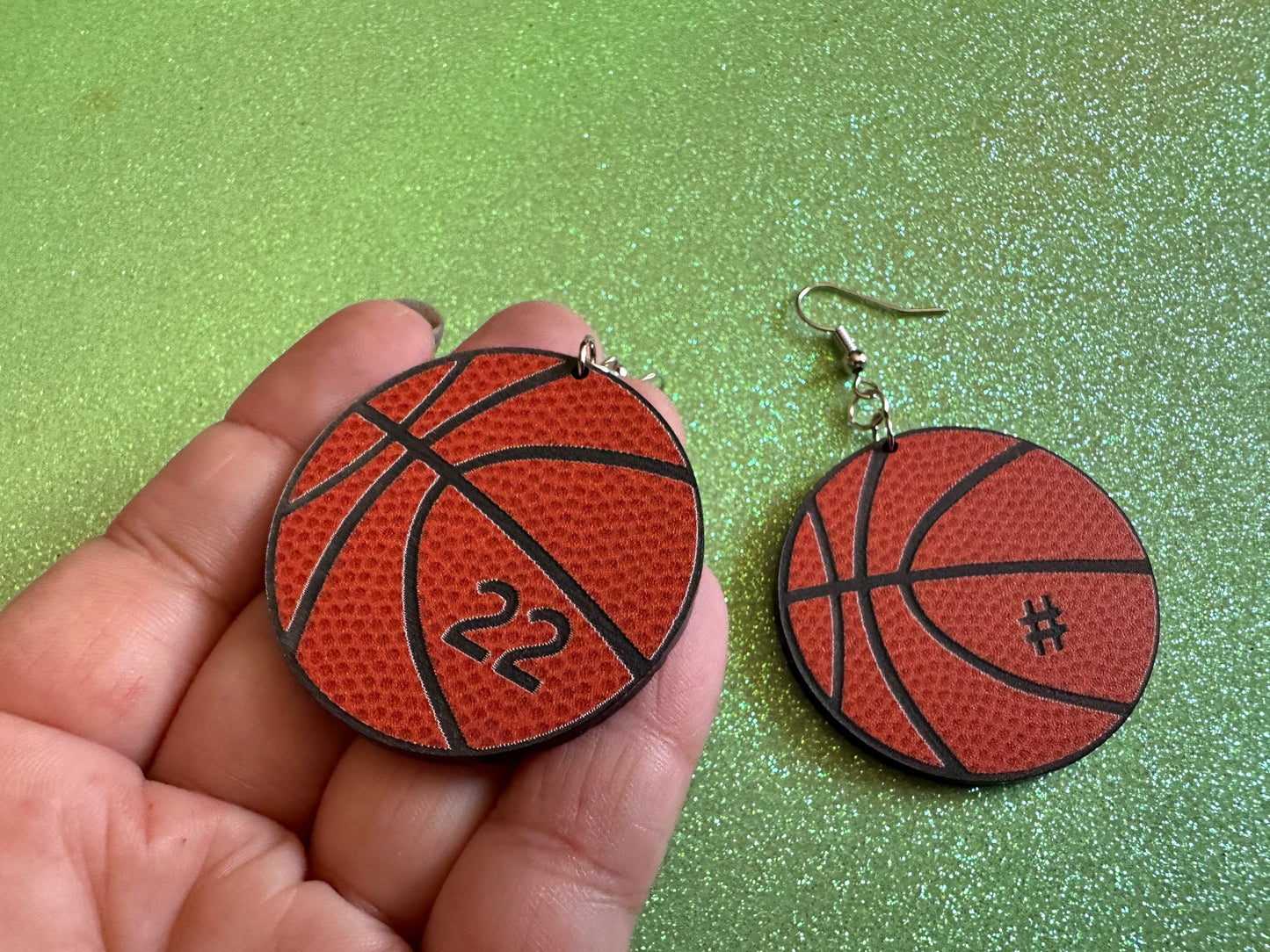 Custom Basketball Earrings: Laser Cut Acrylic Basketball Balls, Sports, NBA, PE Class, Sports Team, Sport Teams, Best Gifts for Her/Him/Them
