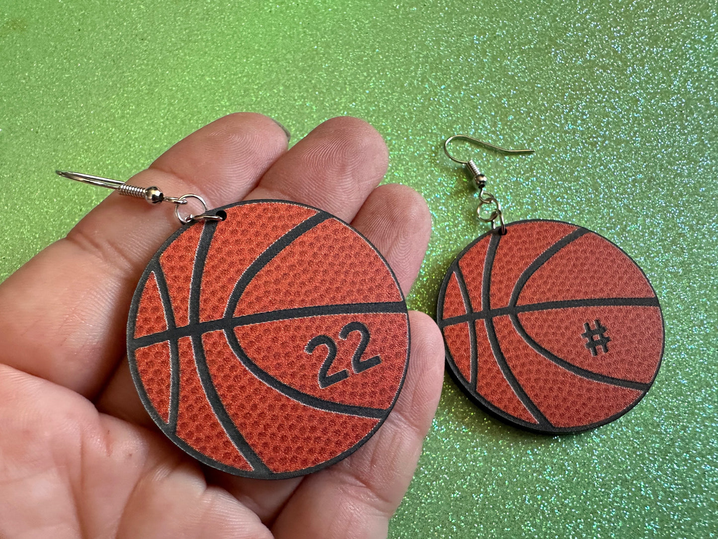Custom Basketball Earrings: Laser Cut Acrylic Basketball Balls, Sports, NBA, PE Class, Sports Team, Sport Teams, Best Gifts for Her/Him/Them