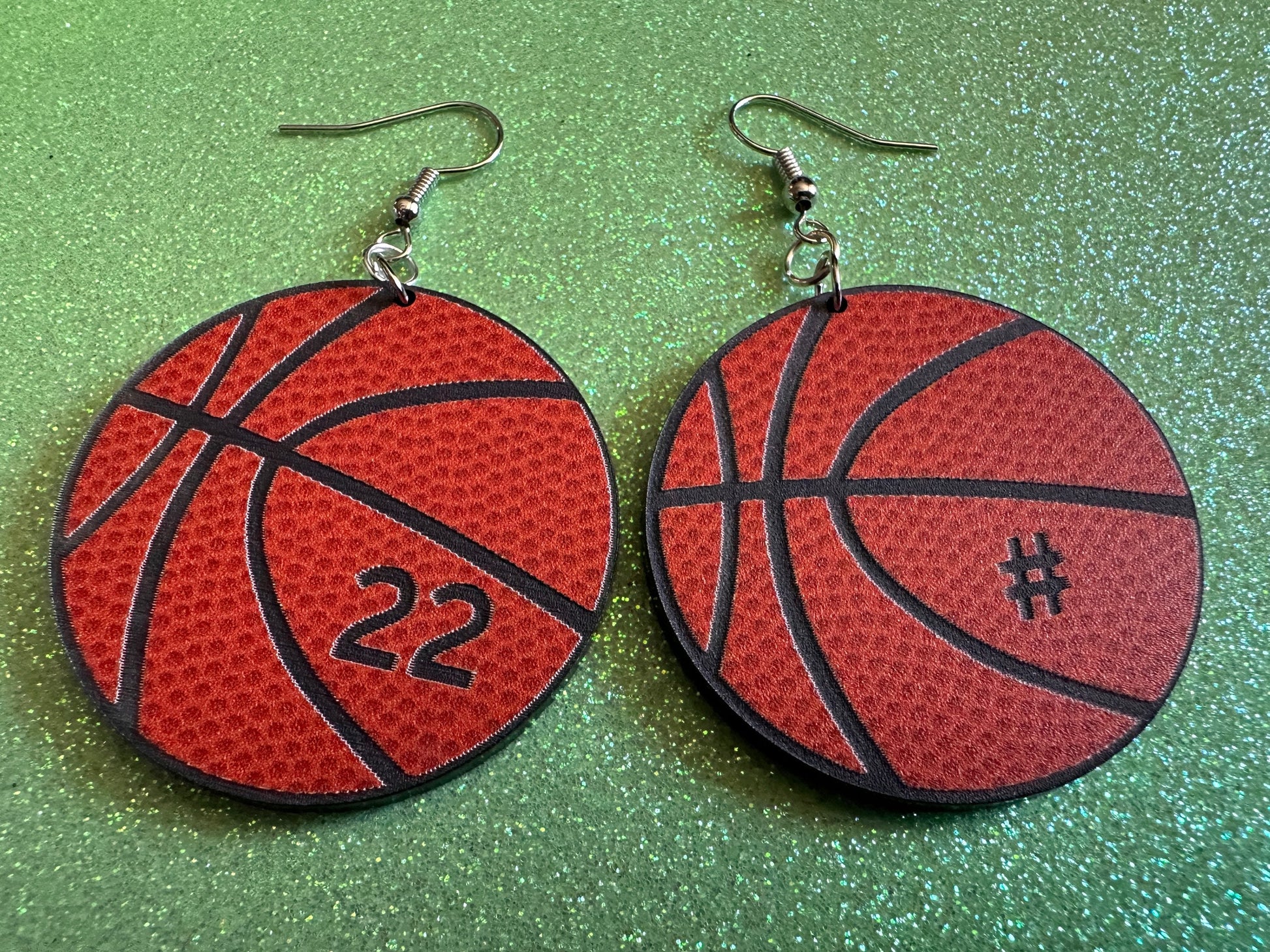 Custom Basketball Earrings: Laser Cut Acrylic Basketball Balls, Sports, NBA, PE Class, Sports Team, Sport Teams, Best Gifts for Her/Him/Them