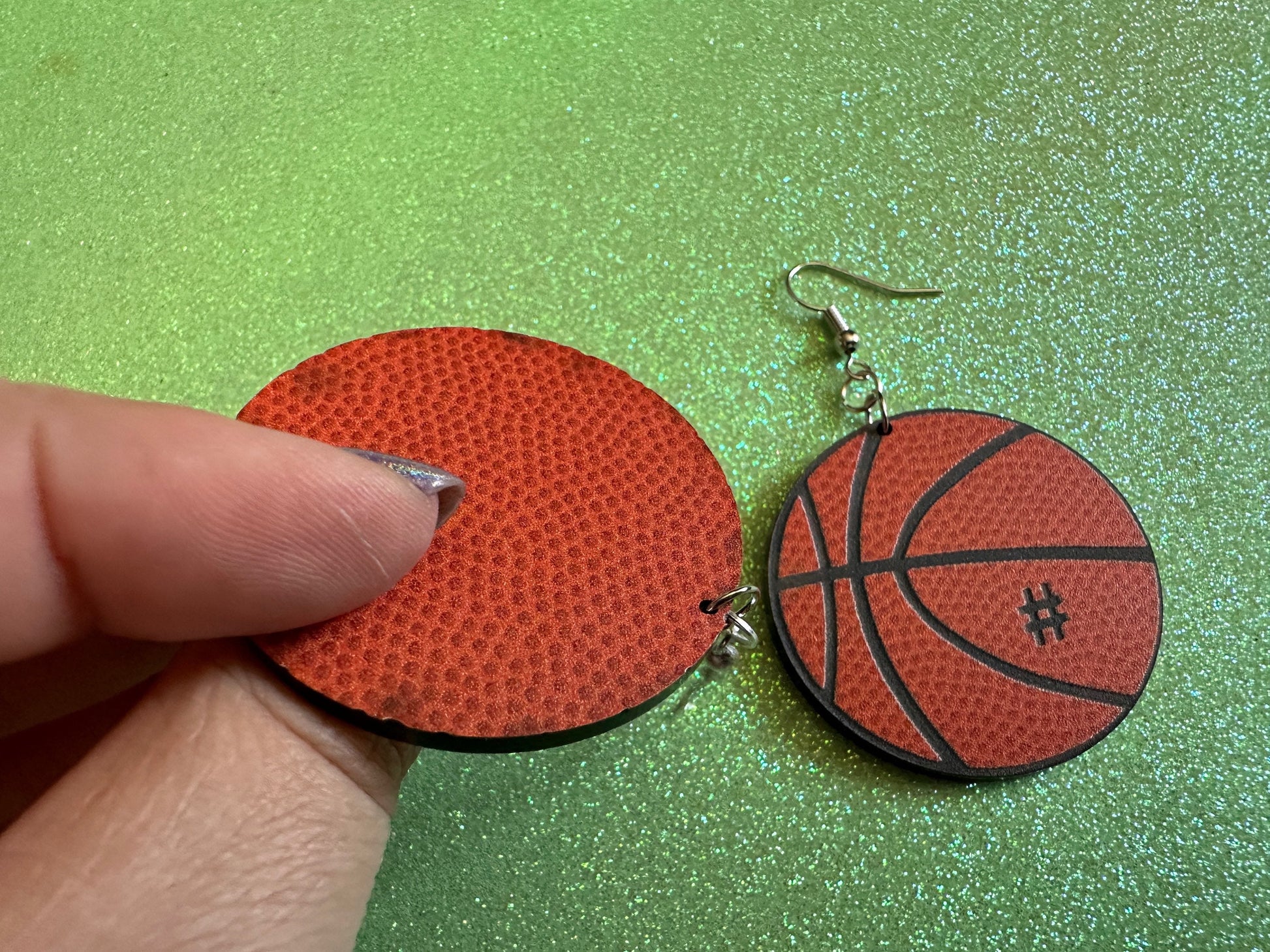Custom Basketball Earrings: Laser Cut Acrylic Basketball Balls, Sports, NBA, PE Class, Sports Team, Sport Teams, Best Gifts for Her/Him/Them