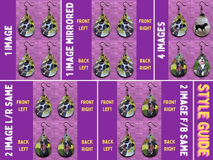 Custom Clip On Earrings Your Image Here Any Photo Sublimated, Best Gift For Her/Him/Them