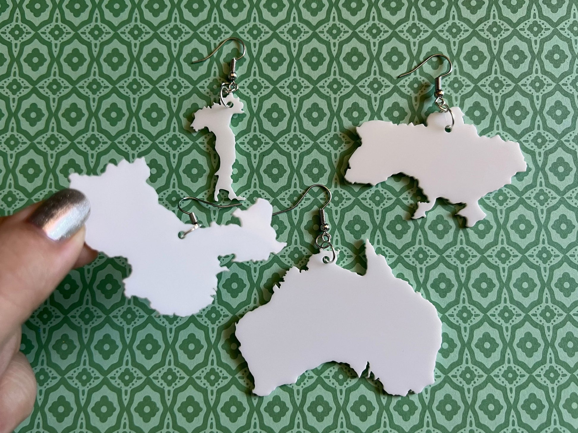Custom Country Earrings: Laser Cut Acrylic Countries, Places, Travel, Patriotic, Home, Geography Teacher Gift, Best Gifts for Her/Him/Them