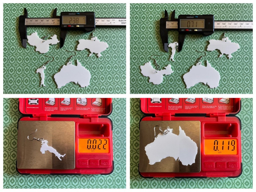 Custom Country Earrings with Heart: Laser Cut Acrylic Countries, Travel, Love Home, Geography Teacher Gift, Best Gifts for Her/Him/Them