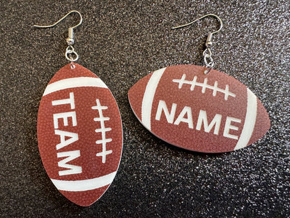 Custom Football Earrings: Laser Cut Acrylic Footballs, American Football, Sports, NFL, Team Position Number, Best Gifts for Her/Him/Them
