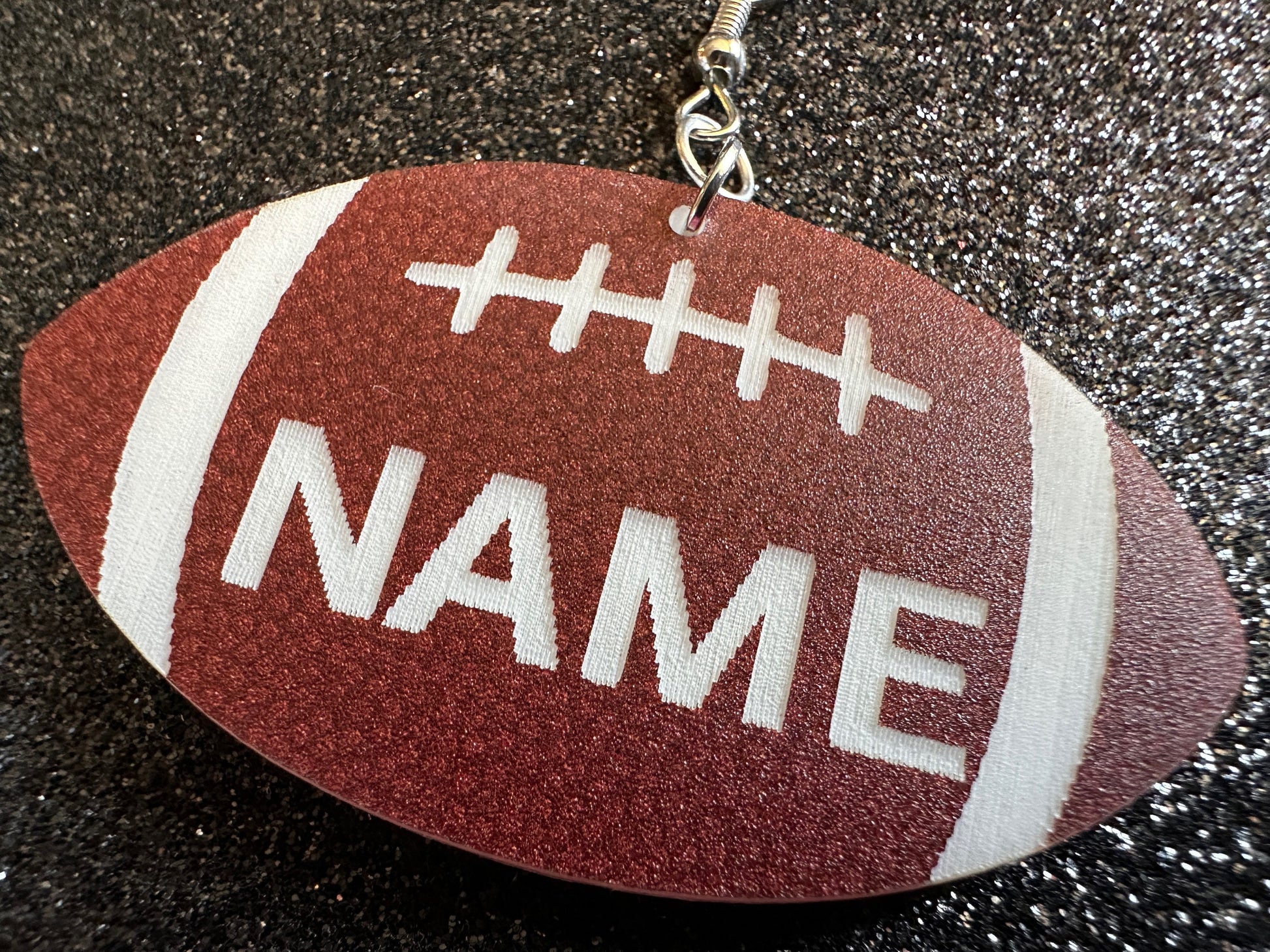 Custom Football Earrings: Laser Cut Acrylic Footballs, American Football, Sports, NFL, Team Position Number, Best Gifts for Her/Him/Them