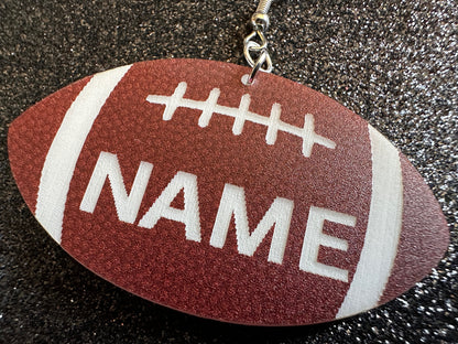 Custom Football Earrings: Laser Cut Acrylic Footballs, American Football, Sports, NFL, Team Position Number, Best Gifts for Her/Him/Them