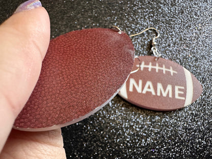 Custom Football Earrings: Laser Cut Acrylic Footballs, American Football, Sports, NFL, Team Position Number, Best Gifts for Her/Him/Them