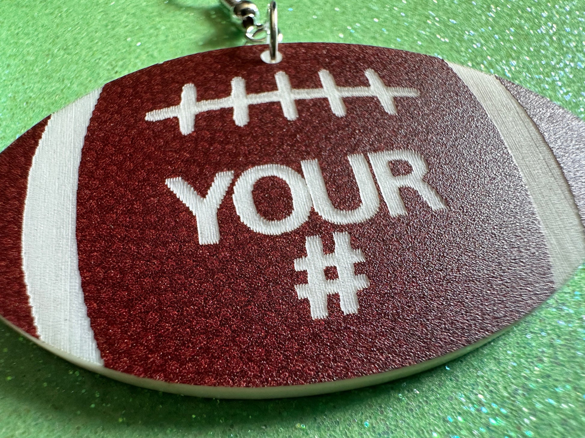 Custom Football Earrings: Laser Cut Acrylic Footballs, American Football, Sports, NFL, Team Position Number, Best Gifts for Her/Him/Them