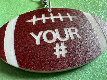 Custom Football Earrings: Laser Cut Acrylic Footballs, American Football, Sports, NFL, Team Position Number, Best Gifts for Her/Him/Them
