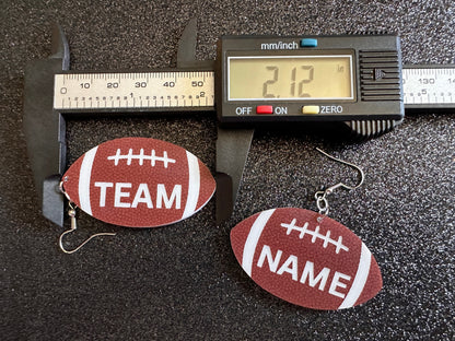 Custom Football Earrings: Laser Cut Acrylic Footballs, American Football, Sports, NFL, Team Position Number, Best Gifts for Her/Him/Them
