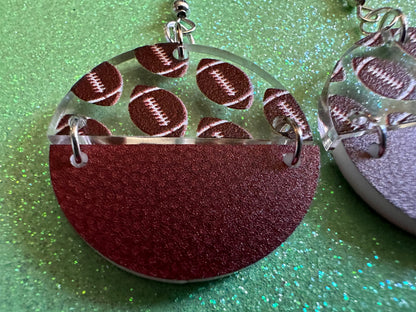 Custom Football Earrings: Laser Cut Acrylic Footballs, American Football, Sports, NFL, Team Position Number, Best Gifts for Her/Him/Them