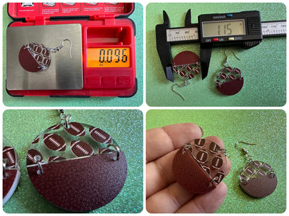 Custom Football Earrings: Laser Cut Acrylic Footballs, American Football, Sports, NFL, Team Position Number, Best Gifts for Her/Him/Them