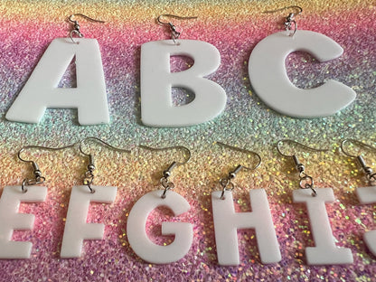 Custom Letter Earrings: Laser Cut Letters, Words, Names, Teacher Gift, Anniversary, Custom Words, Name Earrings, Best Gifts for Her/Him/Them