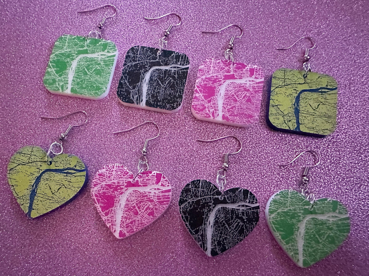 Custom Map Earrings: Laser Cut Acrylic Places, Engraved Place, Travel, Love, Home, Anniversary, Valentines, Best Gifts for Her/Him/Them