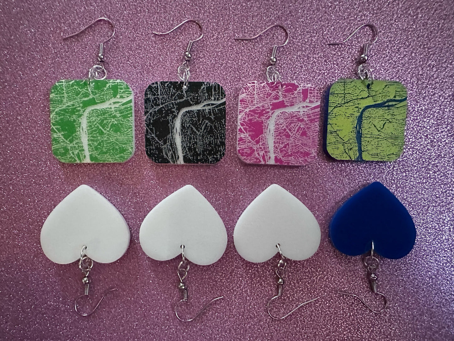 Custom Map Earrings: Laser Cut Acrylic Places, Engraved Place, Travel, Love, Home, Anniversary, Valentines, Best Gifts for Her/Him/Them