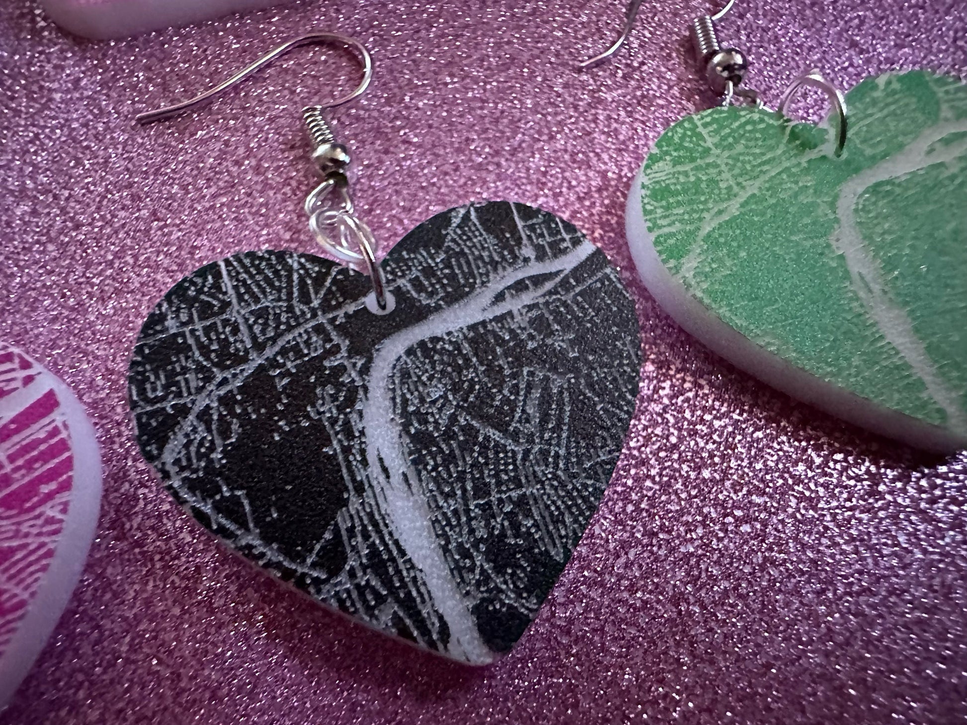 Custom Map Earrings: Laser Cut Acrylic Places, Engraved Place, Travel, Love, Home, Anniversary, Valentines, Best Gifts for Her/Him/Them
