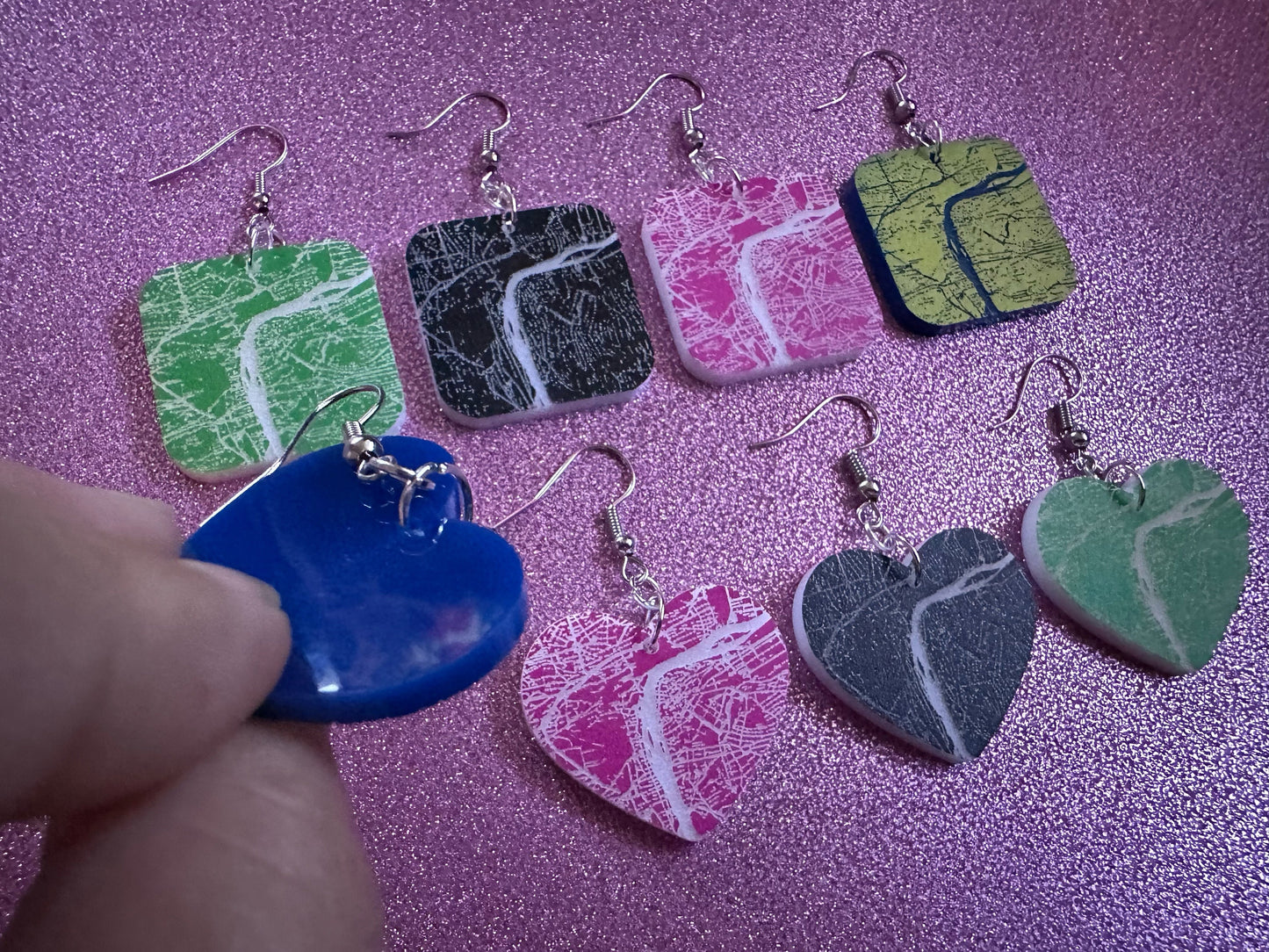 Custom Map Earrings: Laser Cut Acrylic Places, Engraved Place, Travel, Love, Home, Anniversary, Valentines, Best Gifts for Her/Him/Them