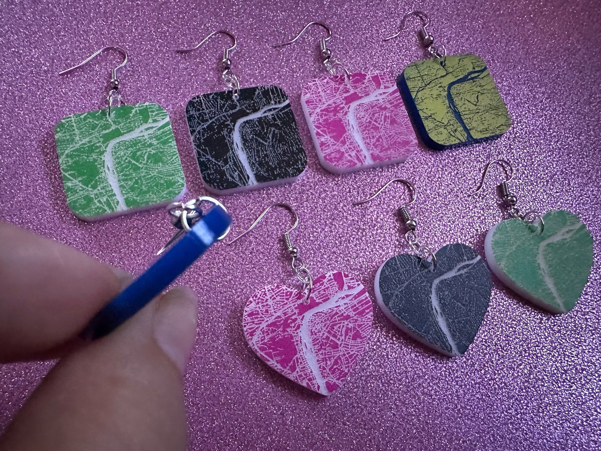 Custom Map Earrings: Laser Cut Acrylic Places, Engraved Place, Travel, Love, Home, Anniversary, Valentines, Best Gifts for Her/Him/Them
