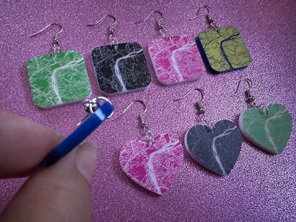 Custom Map Earrings: Laser Cut Acrylic Places, Engraved Place, Travel, Love, Home, Anniversary, Valentines, Best Gifts for Her/Him/Them