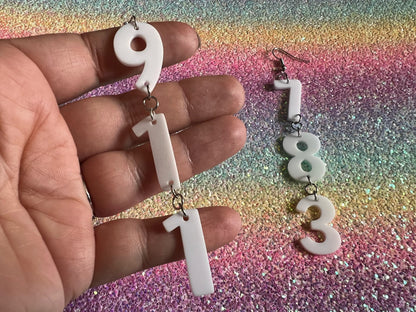 Custom Number Earrings: Laser Cut Numbers, Names, Math Teacher Gift, Anniversary, Gifts for Her/Him/Them