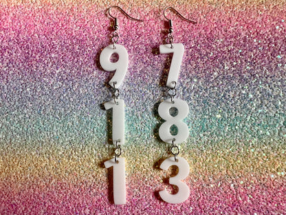 Custom Number Earrings: Laser Cut Numbers, Names, Math Teacher Gift, Anniversary, Gifts for Her/Him/Them
