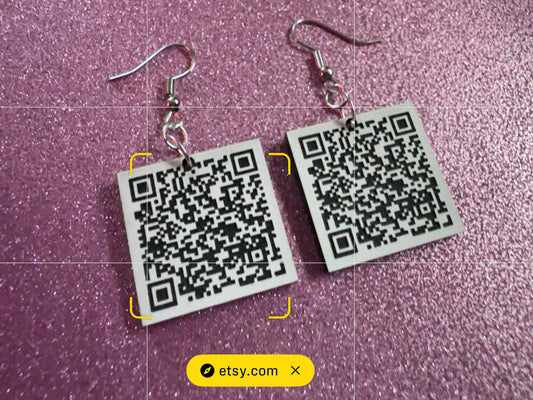 Custom QR Code Earrings: Laser Cut QR Codes, Promote Your Business, Business Card Earrings, Promotional Earring, Best Gifts for Her/Him/Them