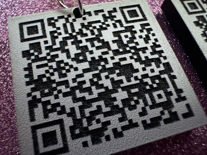 Custom QR Code Earrings: Laser Cut QR Codes, Promote Your Business, Business Card Earrings, Promotional Earring, Best Gifts for Her/Him/Them