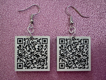 Custom QR Code Earrings: Laser Cut QR Codes, Promote Your Business, Business Card Earrings, Promotional Earring, Best Gifts for Her/Him/Them