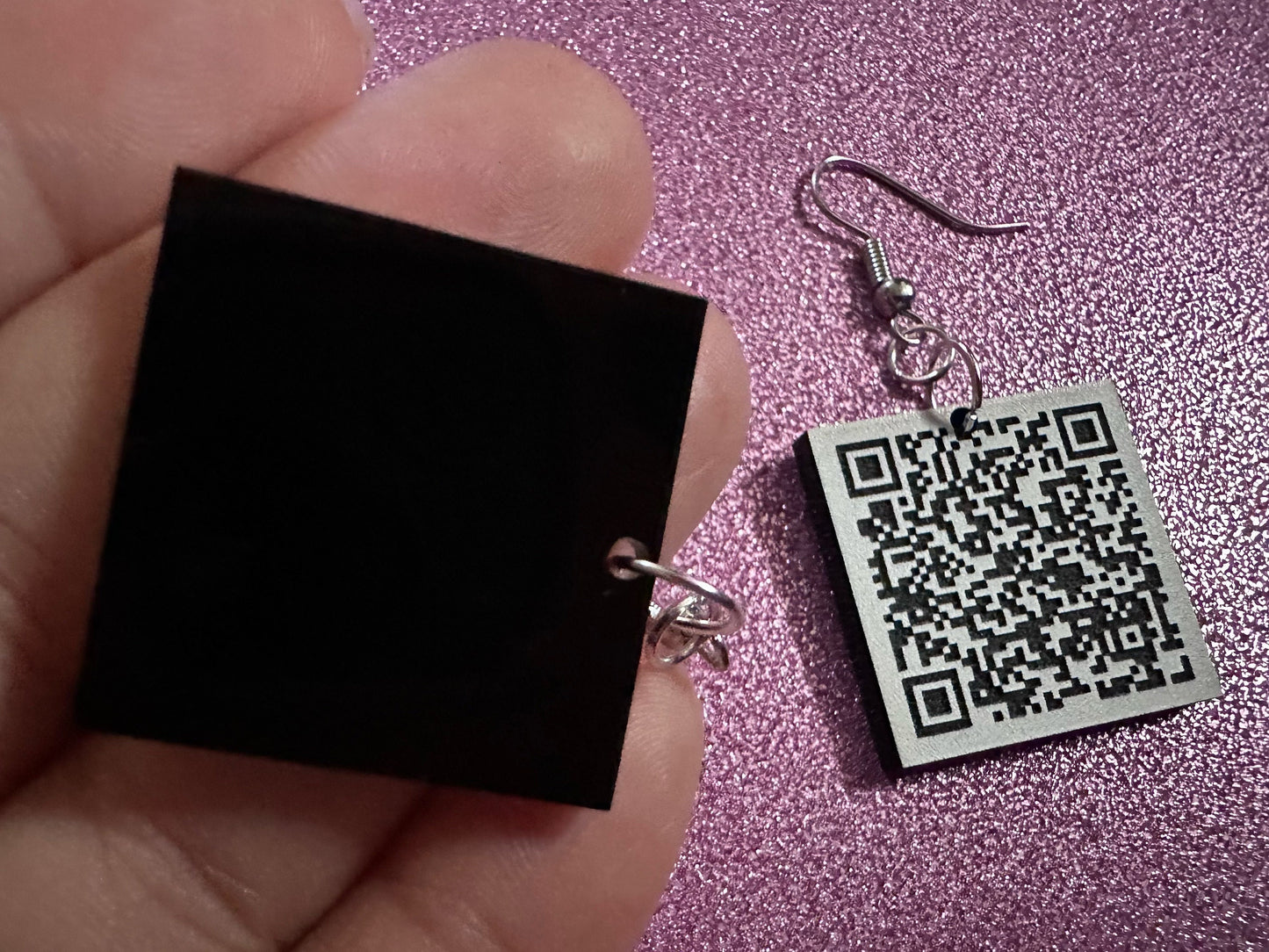 Custom QR Code Earrings: Laser Cut QR Codes, Promote Your Business, Business Card Earrings, Promotional Earring, Best Gifts for Her/Him/Them