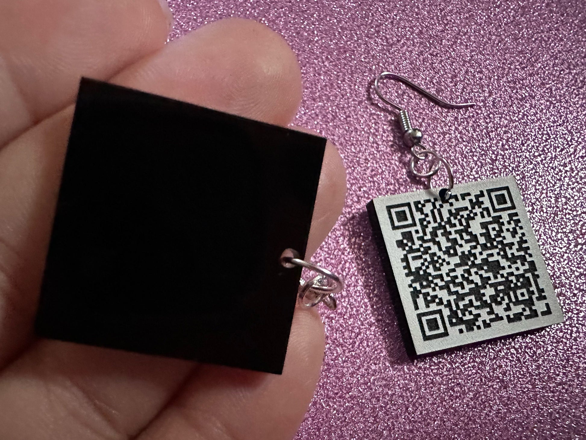 Custom QR Code Earrings: Laser Cut QR Codes, Promote Your Business, Business Card Earrings, Promotional Earring, Best Gifts for Her/Him/Them