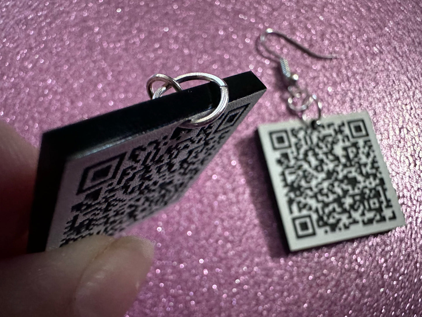 Custom QR Code Earrings: Laser Cut QR Codes, Promote Your Business, Business Card Earrings, Promotional Earring, Best Gifts for Her/Him/Them
