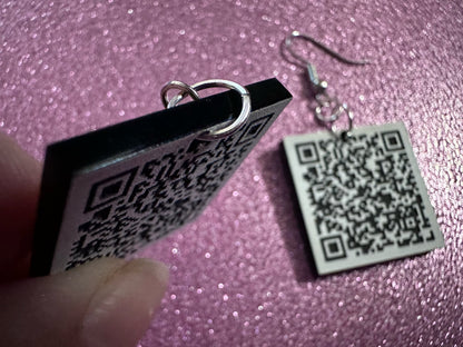 Custom QR Code Earrings: Laser Cut QR Codes, Promote Your Business, Business Card Earrings, Promotional Earring, Best Gifts for Her/Him/Them